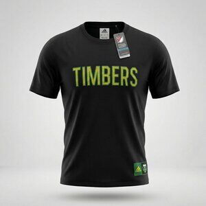 Portland Timbers Adidas Mens Large The Go-To Tee Graphic Black Short Sleeve NWT